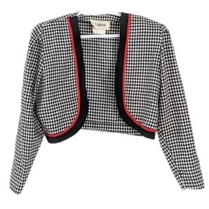 VINTAGE Farouche houndstooth open front crop blazer Jacket size Medium A8